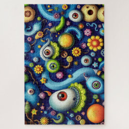 Whimsical Alien Planet Landscape Jigsaw Puzzle