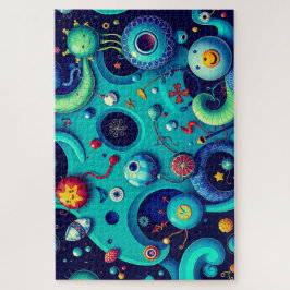 Whimsical Alien World - Bunte Weltraumkreaturen Puzzle