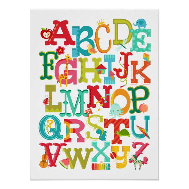 Whimsical Alphabet for Kids Poster (Vorderseite)