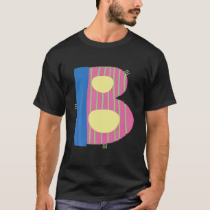 Whimsical Alphabet Letter-B Typografy Character-B T-Shirt