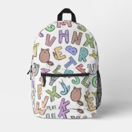 Whimsical Alphabet Letters for Kids Bedruckter Rucksack