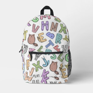 Whimsical Alphabet Letters for Kids Bedruckter Rucksack