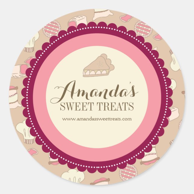 Whimsical and Fun Dessert Labels Runder Aufkleber (Vorderseite)