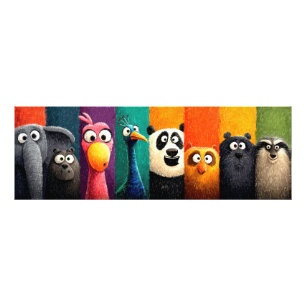 Whimsical Animal Friends Color Poster Beschreibung
