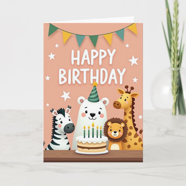 Whimsical Animal Friends Karte (Vorderseite)