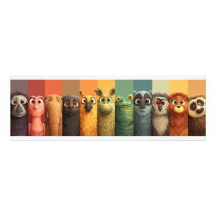 Whimsical Animal Lineup Poster