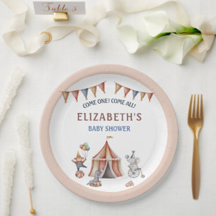 Whimsical Animals Circus Party Babydusche Pappteller