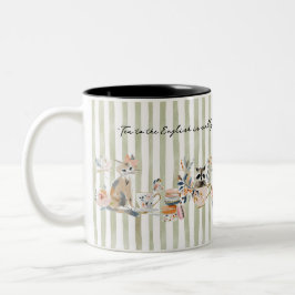 Whimsical Animals Drinking Time Zweifarbige Tasse