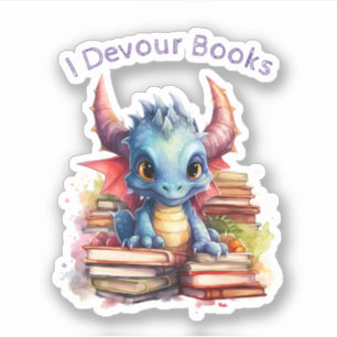 *~* Whimsical AP88 Dragon LESEN devozierendes BUCH Aufkleber