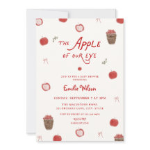 Whimsical Apple of Our Eye Babyparty-Einladung