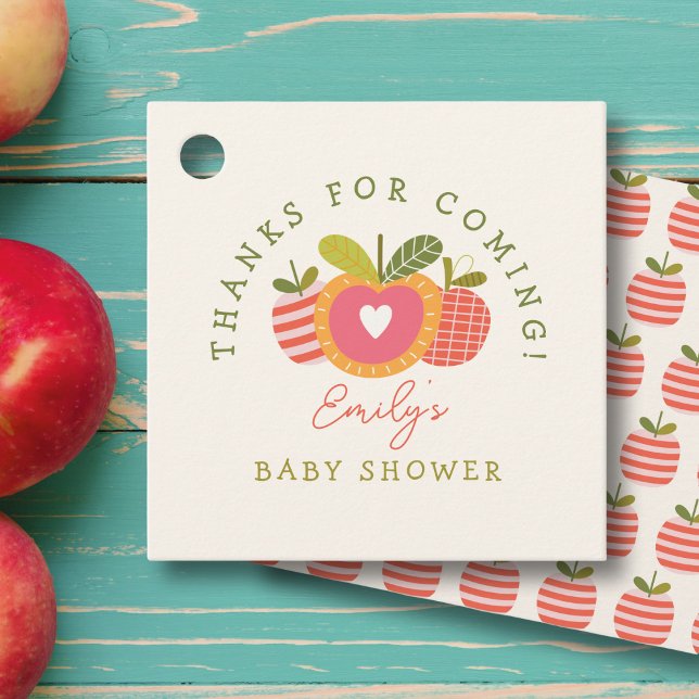 Whimsical Apple Theme Fall Baby Dusche Dank Geschenkanhänger (Von Creator hochgeladen)