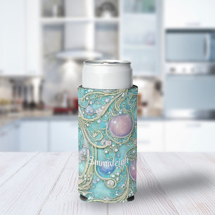 Whimsical Art Nouveau Monogrammiert Selters Dosenkühler