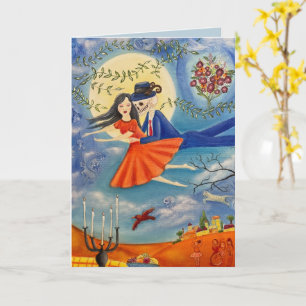 Whimsical Art Skelett und Frau Ewige Liebeskarte Karte