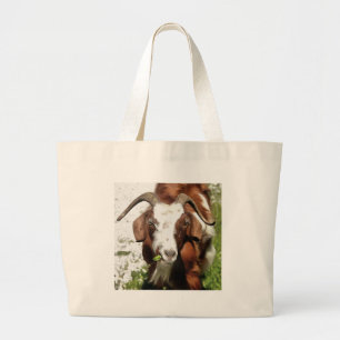Whimsical Artistic Portrait of a Goat Grazing Jumbo Stoffbeutel