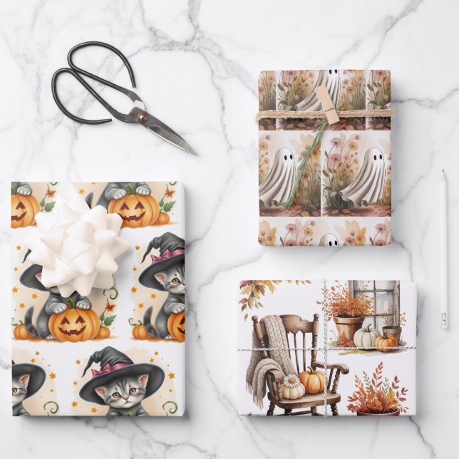 Whimsical Assortiment Herbst, Herbstumpfpapier Geschenkpapier Set (Vorderseite)