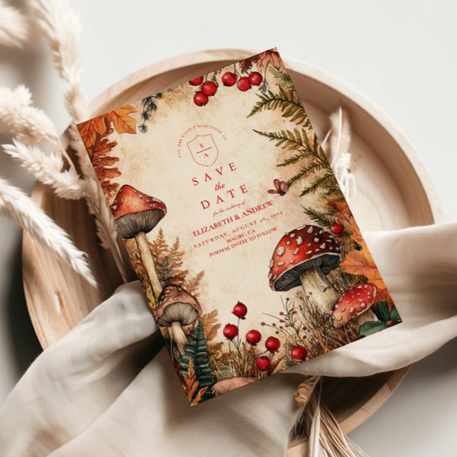 Whimsical Autumn Forest Romance Hochzeit Save The Date (Von Creator hochgeladen)