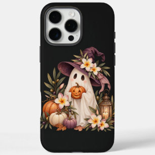 Whimsical Autumn Ghost with Pumpkins and Flowers iPhone 16 Pro Max Hülle