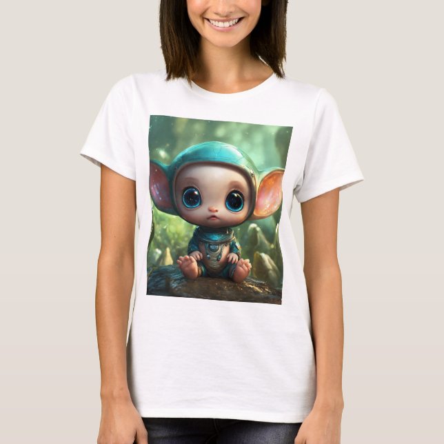 Whimsical Baby Alien - Eine surreale Dreamlandscha T-Shirt (Vorderseite)