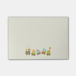 Whimsical Baby Animals Toy Train Post-it Klebezettel