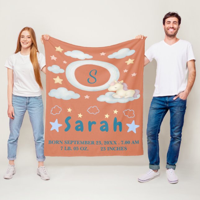 Whimsical Baby Blanket mit Sternen und Wolken Fleecedecke (Beispiel)