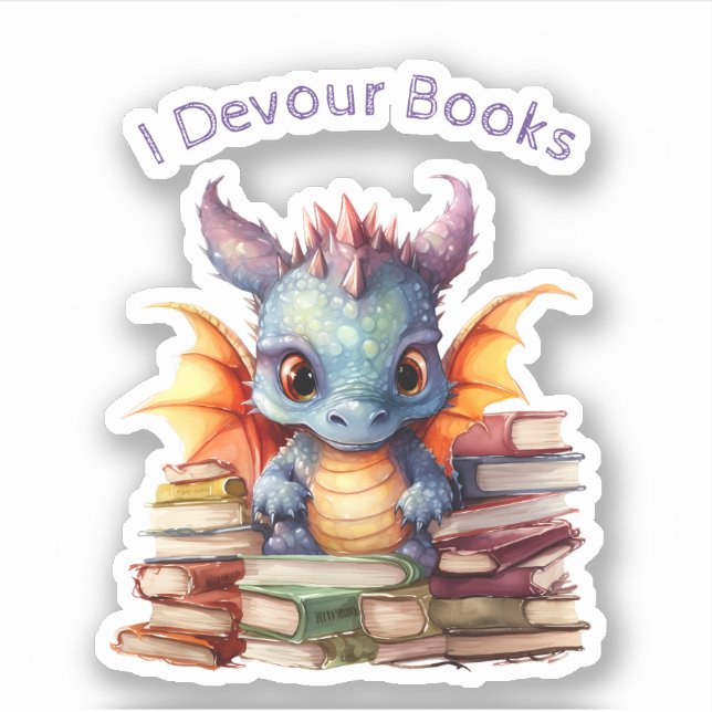 *~* Whimsical Baby Dragon LESEN in AP88 Aufkleber (Vorderseite)