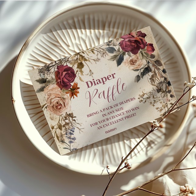 Whimsical Baby in Bloom Wildblume Diapper Raffle Begleitkarte (Von Creator hochgeladen)