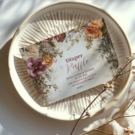Whimsical Baby in Bloom Wildblume Diapper Raffle Begleitkarte