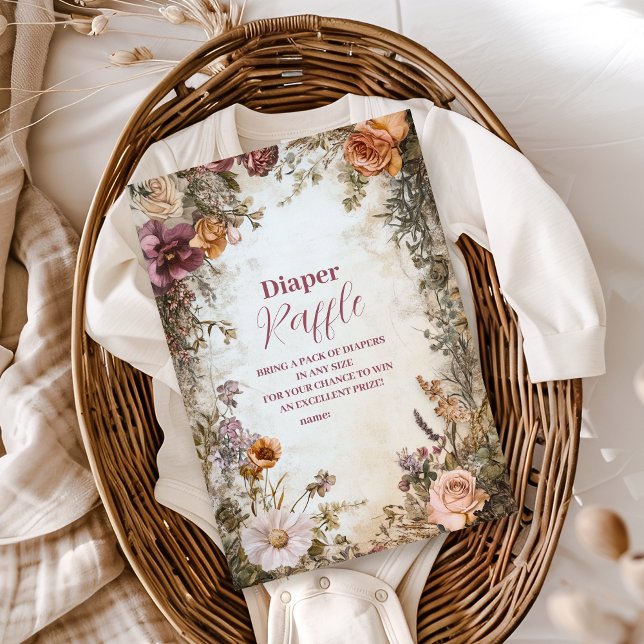 Whimsical Baby in Bloom Wildblume Diapper Raffle Begleitkarte (Von Creator hochgeladen)