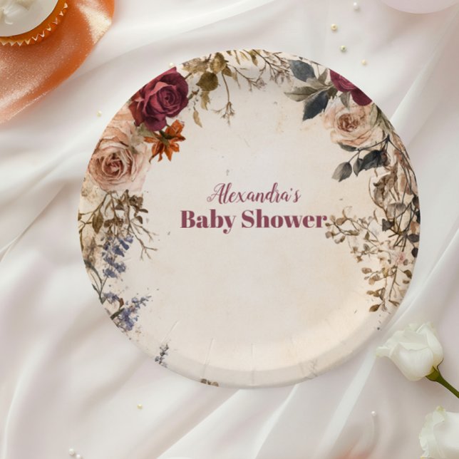 Whimsical Baby in Bloom Wildblume Pappteller (Von Creator hochgeladen)