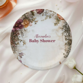 Whimsical Baby in Bloom Wildblume Pappteller