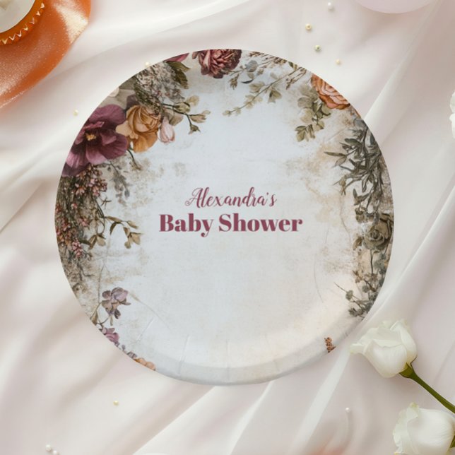 Whimsical Baby in Bloom Wildblume Pappteller (Von Creator hochgeladen)