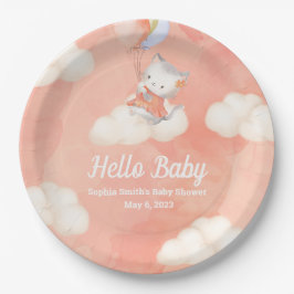 Whimsical Baby Shower, Baby Girl, Kitten Pappteller
