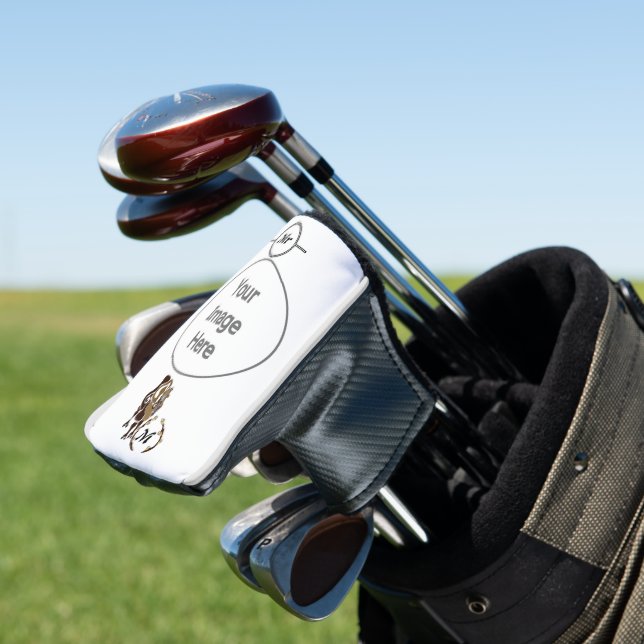 Whimsical Bactrian Camel Monogram Golf Headcover (In Situ)