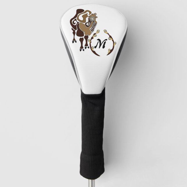 Whimsical Bactrian Camel Monogram Golf Headcover (Vorderseite)