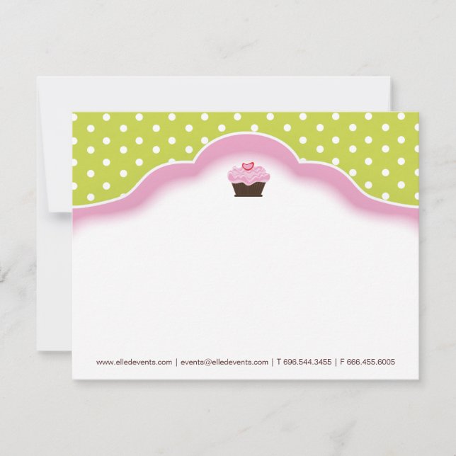 Whimsical Bakery | Cupcake Notecards Mitteilungskarte (Vorderseite)