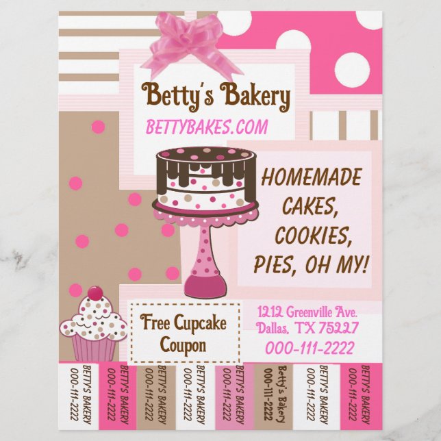 Whimsical Bakery Flyer mit Teezettel (Vorne)