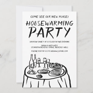 Whimsical Balcony Apartment Custom Housewarming Einladung