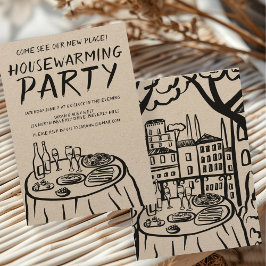 Whimsical Balcony Apartment Custom Housewarming Einladung