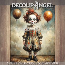 Whimsical Balloon Boy Decoupage Seidenpapier