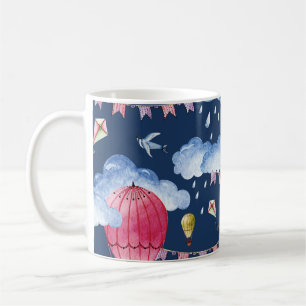 Whimsical Balloons: Watercolor Cloud Pattern Kaffeetasse