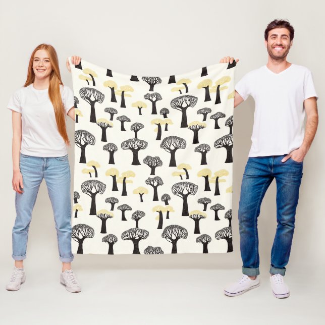 Whimsical Baobab Tree Muster Fleecedecke (Beispiel)