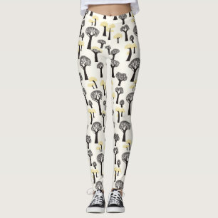 Whimsical Baobab Tree Muster Leggings