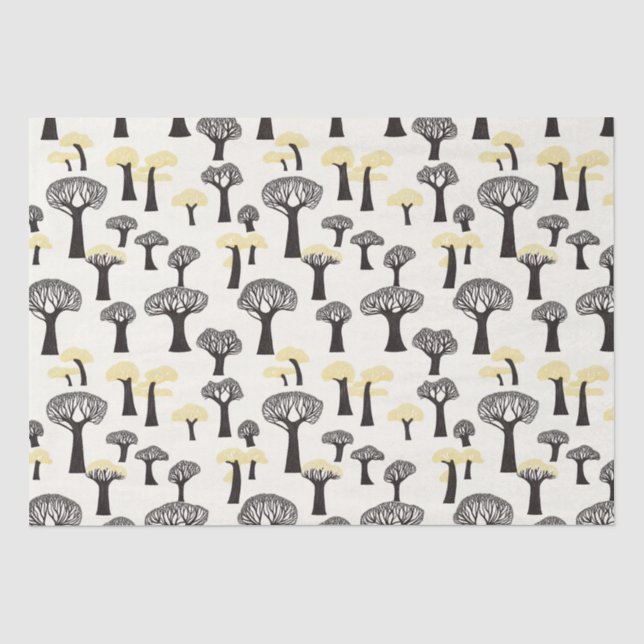 Whimsical Baobab Tree Muster Seidenpapier (Vorderseite)