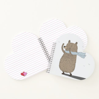 Whimsical Bären Heart Shaped Notebook Notizbuch