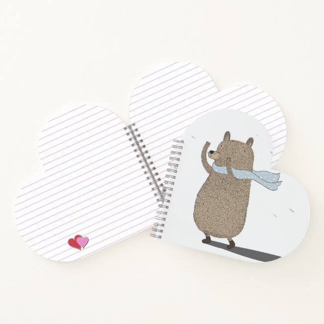 Whimsical Bären Heart Shaped Notebook Notizbuch (Innenseite)
