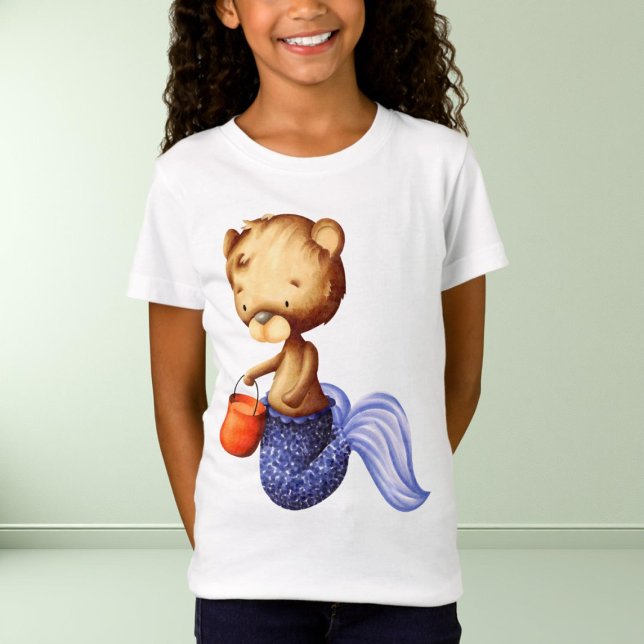 Whimsical Bären Meerjungfrau Halloween Kinder T-Shirt (Von Creator hochgeladen)