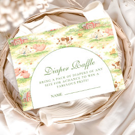 Whimsical Barnyard Garden Diapper Raffle Begleitkarte