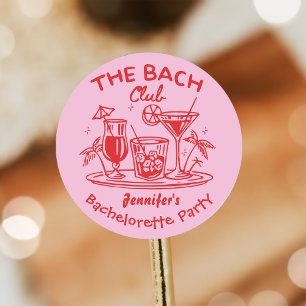 Whimsical Beach Cocktail Bachelorette Wochenende Runder Aufkleber