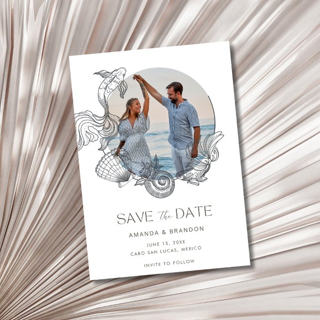 Whimsical Beach Hochzeit in Urlaubsort Save the Da Date (Whimsical Beach Destination Wedding Save the Date)