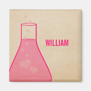 Whimsical Beaker Magnet, rosa Magnet